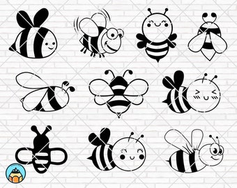 10 diseños de abejas, paquete de abejas svg, miel svg, Bumblebee svg, Bee Clipart, Archivos de corte de abeja, Vector de abejas, Abeja svg, Dxf, Eps, Bee Silhouette Cricut