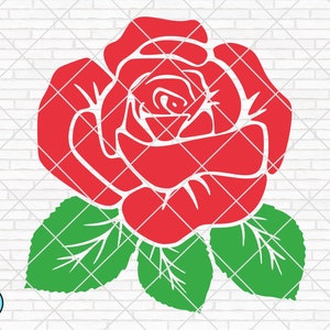 Rose Flower svg, Rose svg, Flower svg, Rose Cut Files, Rose Clip Art, Rose Silhouette, Rose Vector, Floral Rose, Silhouette, Cameo, Cricut
