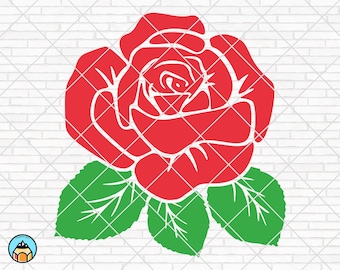 Rose Flower svg, Rose svg, Flower svg, Rose Cut Files, Rose Clip Art, Rose Silhouette, Rose Vector, Floral Rose, Silhouette, Cameo, Cricut