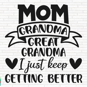 Bisavó SVG, Vovó Svg, Vovó Dizendo Svg, Grammy Svg, Arquivos de Corte da Bisavó, Cricut, Silhueta, Png, Svg, Eps, Dxf