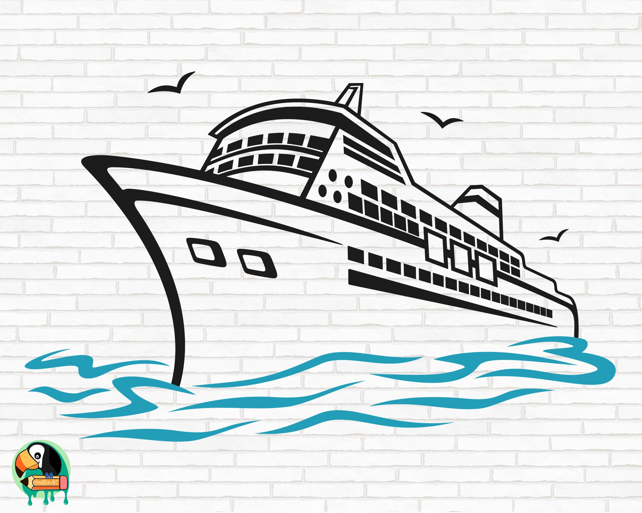 cruise ship image svg