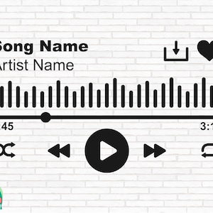 Reproductor de música SVG, Audio Svg, Spotify Svg, Player Display Svg, Play Button Svg, Song Album Svg, Song Title Svg, Cut Files, Cricut, Png, Svg