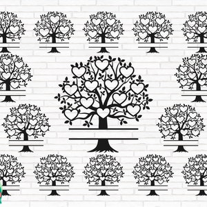 Family Tree SVG, 2-16 Members Family Svg, Tree Monogram Svg, Family Reunion Svg, Tree Svg, Tree of Life Svg, Cut Files, Cricut, Png, Svg
