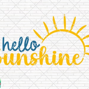 Bonjour Sunshine SVG, Summer Svg, Beach Svg, Summer Design for Shirts, Summertime Svg, Summer Cut Files, Cricut, Silhouette, Png