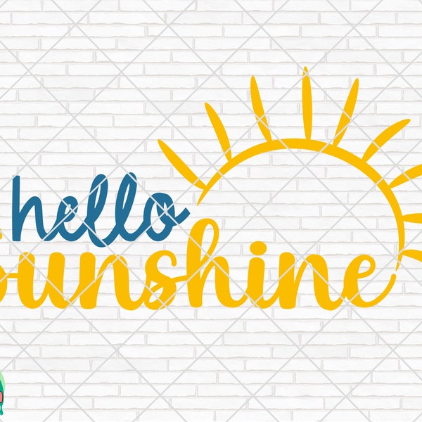 Hello Sunshine SVG, Summer Svg, Beach Svg, Letni projekt koszulek, Summertime Svg, Letnie pliki do cięcia, Cricut, Sylwetka, PNG