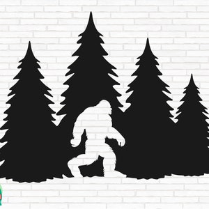 Bigfoot SVG, Bigfoot Forest svg, Yeti svg, Sasquatch svg, Walking Yeti svg, Big Foot Vector, Wild Monster svg, Cut Files, Cricut, Png, Svg