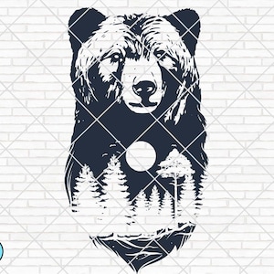 Bear SVG | Camping SVG| Grizzly Bear Svg | Cut File | PNG | printable vector clip art | Camping Cut file | Forest Svg | Nature Svg