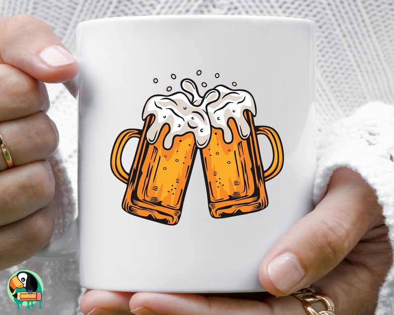 Beer Cheers SVG, Beer Mug Svg, Beer Glass Svg, Beer Svg, Alcohol Svg, Beer Clipart Svg, Beer Vector Svg, Cut Files, Cricut, Png, Svg image 3