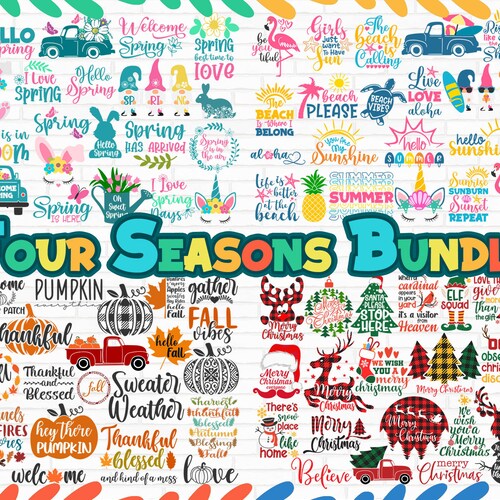Four Seasons SVG Bundle Spring Svg Summer Svg Fall Svg - Etsy