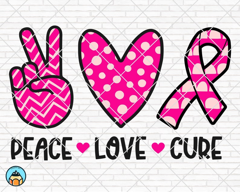 Download Peace Love Cure svg Breast Cancer svg Cancer Awareness svg ...