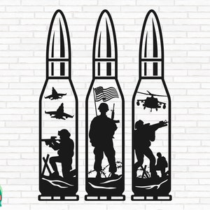 Bullet Soldier Scene SVG, US Soldier svg, American Troops svg, US Navy svg, Bullet svg, Army svg, Military svg, Cut Files, Cricut, Png, Svg