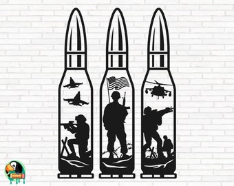 Bullet Soldier Scene SVG, US Soldier svg, American Troops svg, US Navy svg, Bullet svg, Army svg, Military svg, Cut Files, Cricut, Png, Svg