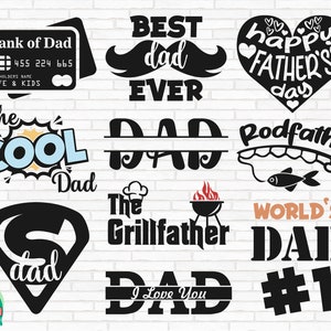 Pacote SVG do Dia dos Pais, Svg do Dia dos Pais, Dad Svg, Design do Dia dos Pais para Camisas, Arquivos de Corte do Dia dos Pais, Cricut, Silhueta, Png, Svg