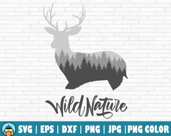 Wild Nature SVG | Cut File | printable vector clip art | Adventure Cut file | Saying Quote
