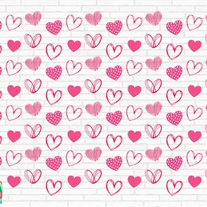 Heart Pattern SVG, Heart Print Svg, Heart Svg, Valentine’s Day Svg, Love Svg, Valentine Digital Paper Svg, Cut Files, Cricut, Png, Svg