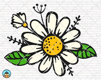 Daisy Flower svg, Daisy svg, Flower svg, Daisy Decal svg, Floral svg, Wedding Flower svg, Daisy clipart, cricut, silhouette