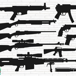 Pistolen SVG, Shotgun Svg, M16 Gewehr Svg, Waffe Svg, Jäger Svg, Pistolen svg, Plotterdatei, Cricut, Silhouette, Png, Svg, Eps, Dxf