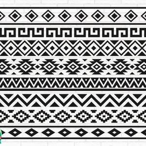 Motif aztèque SVG, Svg frontière, Svg tribal, Svg indien, Svg impression aztèque, Svg impression ethnique, Svg amérindien, couper des fichiers, Cricut, Png, Svg