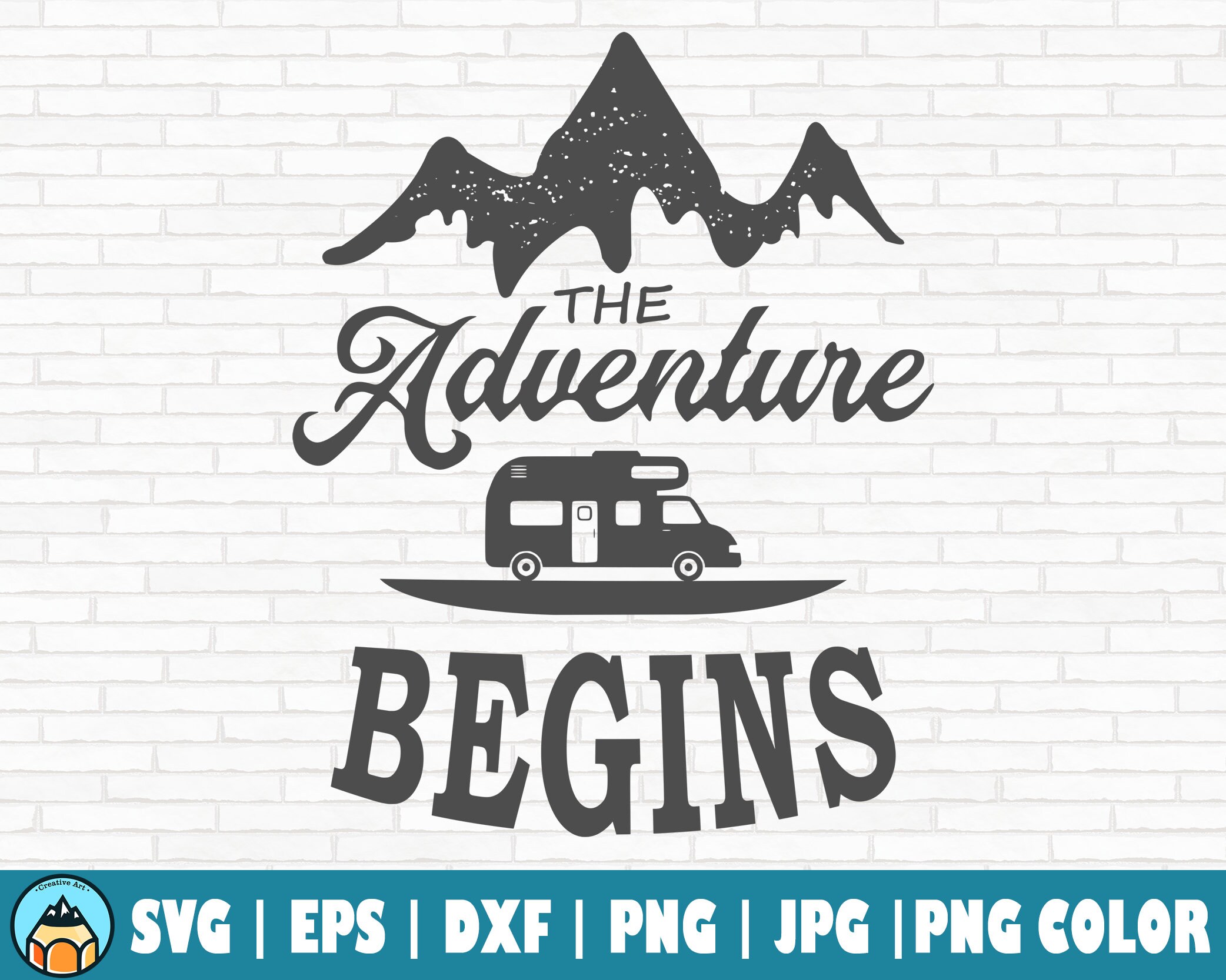 The Adventure Begins SVG Cut File printable vector clip | Etsy