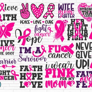 Breast Cancer SVG Bundle, Breast Cancer Svg, Cancer Awareness Svg, Cancer Survivor Svg, Fight Cancer Svg, cut files, Cricut, Silhouette, PNG