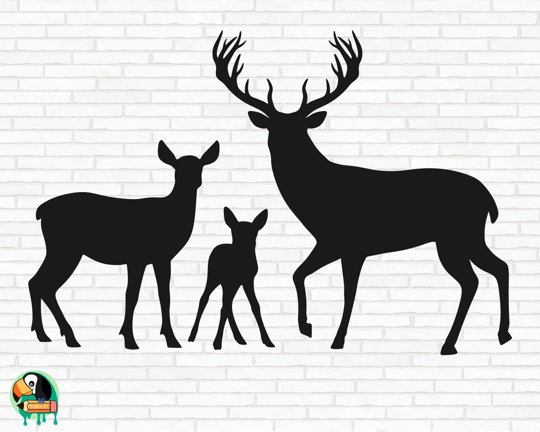 Deer Family SVG, Buck Svg, Deer Svg, Wilderness Svg, Buck and Doe Svg