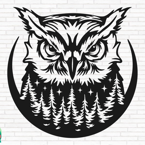 Owl SVG, Forest Owl Svg, Forest Animal Svg, Outdoor Svg, Wildlife Svg, Owl Clipart Svg, Wise Owl Svg, Cut Files, Cricut, Png, Svg