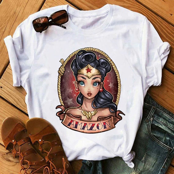 T-shirt Superhero Wonswer Woman Amazon 