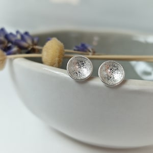 Small Round Stud Earrings/Sterling Silver/Handmade UK/Everyday Wear/Multiple Colours/Gift for Her/Small Gift image 1