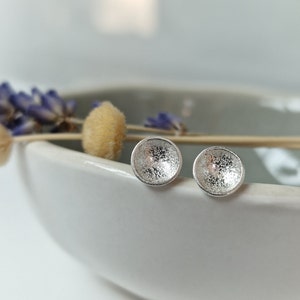 Small Round Stud Earrings/Sterling Silver/Handmade UK/Everyday Wear/Multiple Colours/Gift for Her/Small Gift image 2