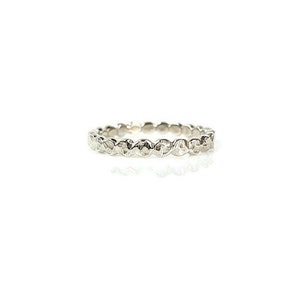 Sterling Silver Stacking Ring/Handmade UK/925 Solid Silver/Narrow Ring/Gift for Her/Dainty Ring/Scalloped Ring image 1