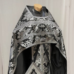 Black Silver Priest Set Vestments Orthodox Vestment, Liturgical Vestments, Custom Church Vestments
