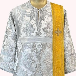 Deacon Orarion with embroidered Crosses in any style, Deacon vestments, Ecclesiastical garment, Church clothing, Gift for Deacon