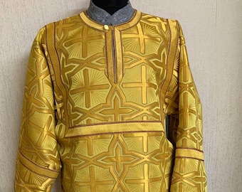 Yellow gold Altar Boy robe, Reader Vestments , White Orthodox vestments, Liturgical Kids' altar vestments, Altar server robe, Ready to order