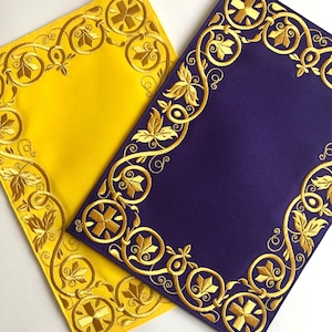Home Altar Cloth Embroidered with Crosses in different colours, Christian pattern tablecloth, Small tablecloth, Ready to ship