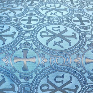 Church Brocade Holy Table Top Cover with Metallic Galloon, Christian tablecloth, Easter gift