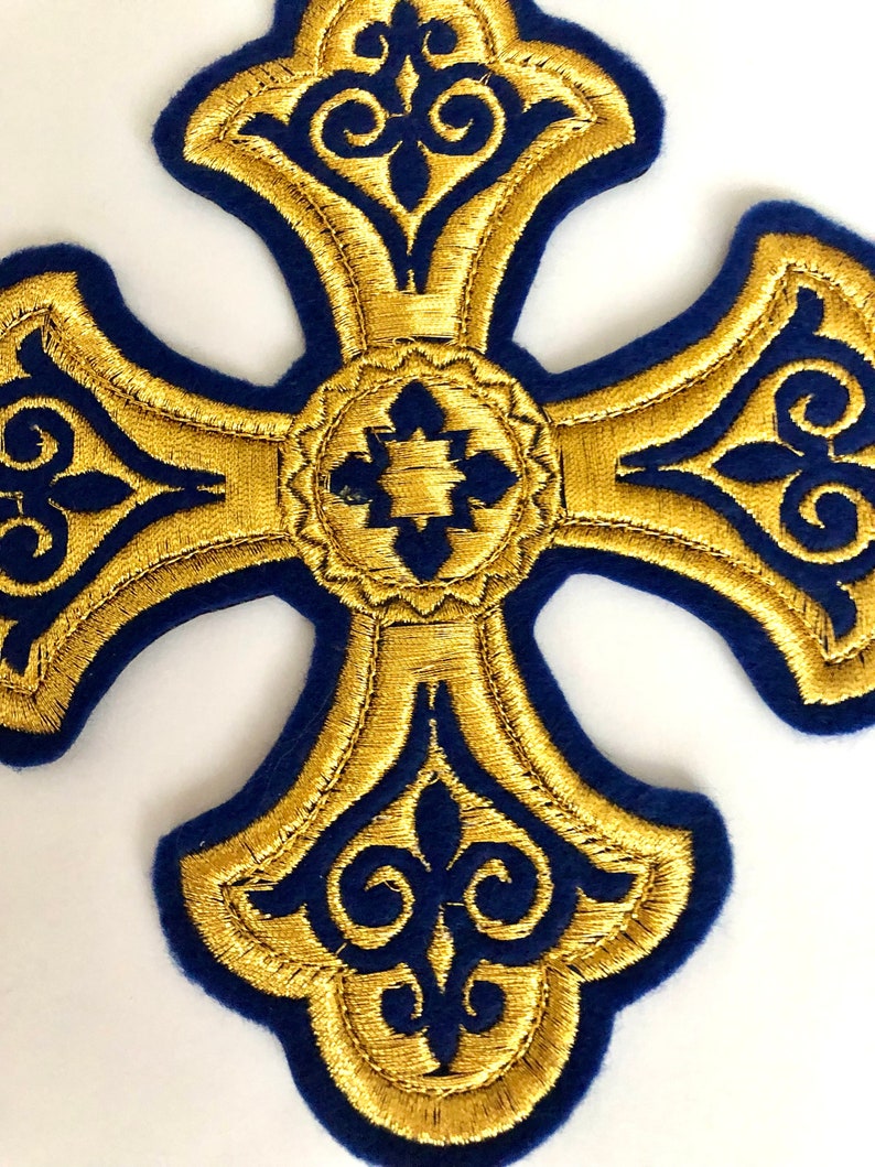 Vestment Embroidered Cross Appliqué Patch 6 Cm 7.5 Cm 11.5 Etsy