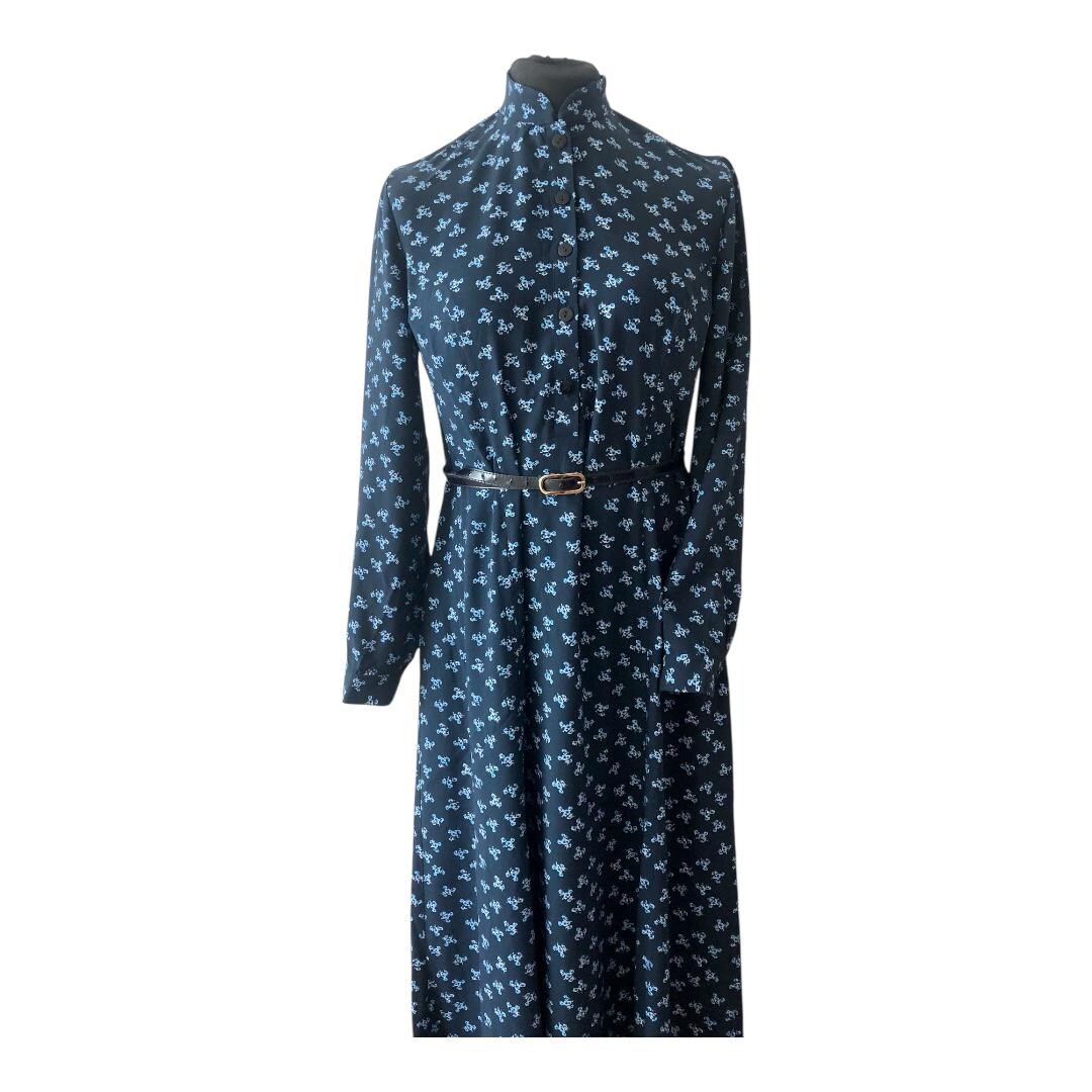 Women Floral Dress, Rayon Summer Dress with Stand-Up Collar in Any Fabrics, Female Viscose Dress, Monastic Clothing, Nun Women Garments