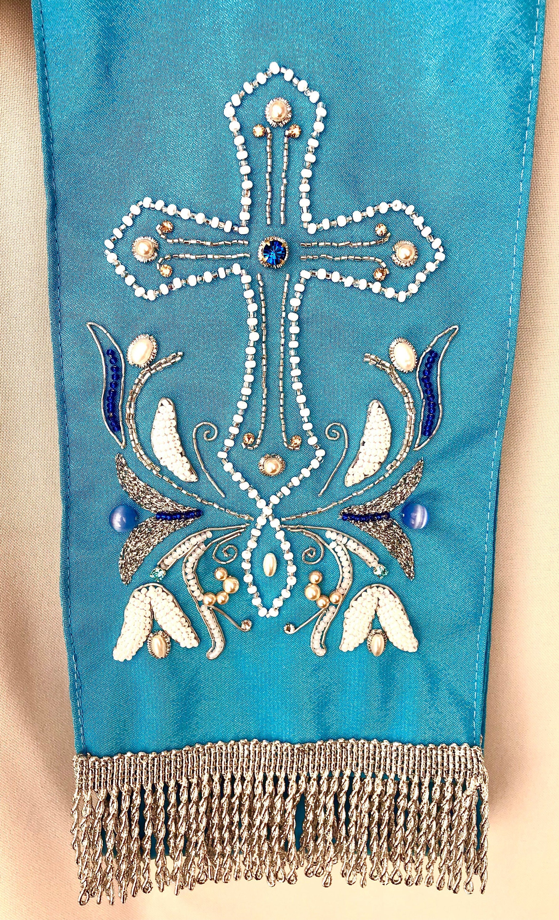 Filigree Pattern Christian Filigree Pattern Floral Cross Gospel Bookmark Fully Hand Embroidered ...