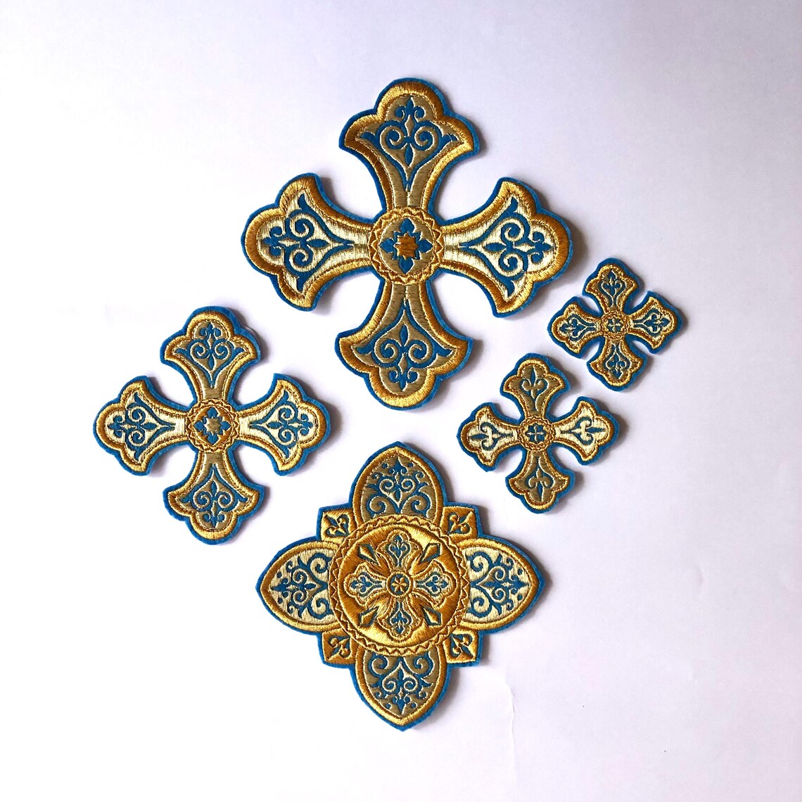 Priest's Cross Set of 14 or More, Gold Embroidered Crosses, Liturgical ...