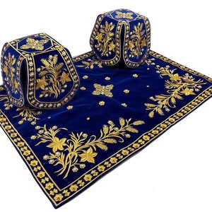 Embroidered Flowers  Chalice Covers & Aer Set standard size, Custom Colour Available, Orthodox altar cloth, Ready to order