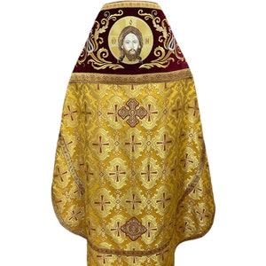 Embroidered Priest Set Vestment Orthodox Vestment with Jesus Christ Image, Liturgical Vestments, Custom Church Vestments