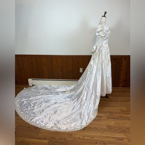 Stunning Vintage 90s Mori Lee Heavily Beaded Wedd… - image 4