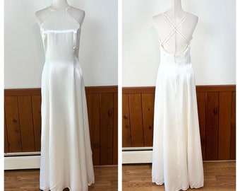 Elegant Vintage 90s Bridal Originals Satin Slip Wedding Gown!