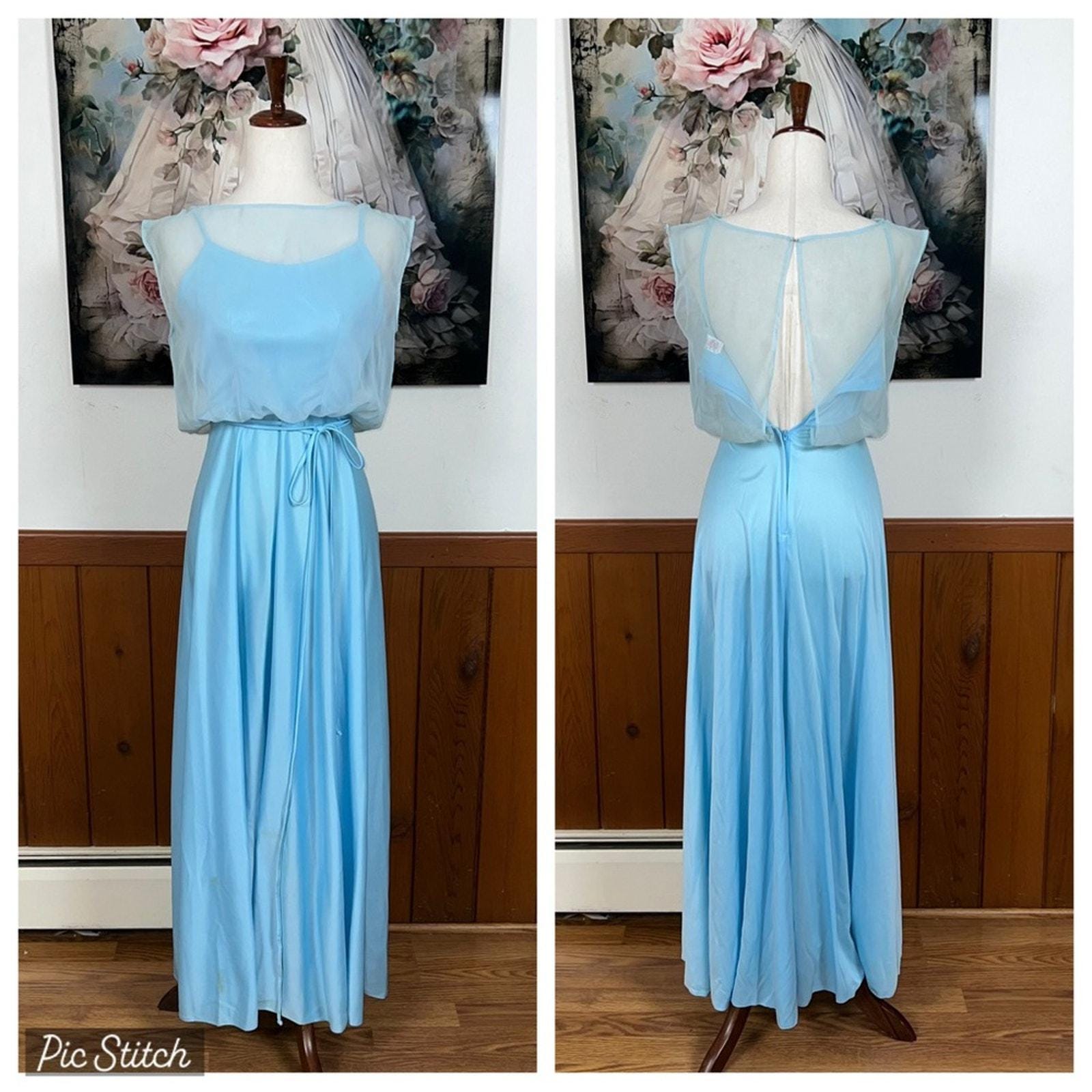 Pretty Vintage 1970s Union Made Prom/Bridesmaid Gown!