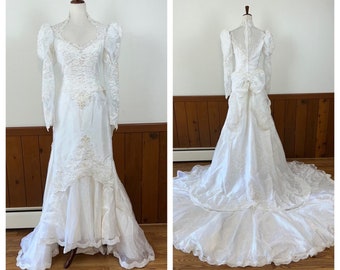Gorgeous Vintage 90s Mori Lee Organza Wedding Gown!