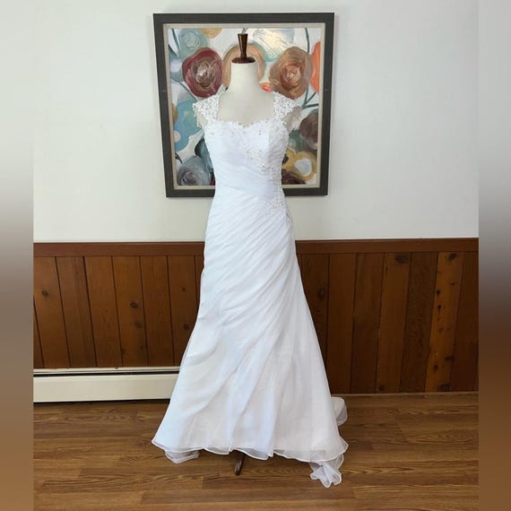 Mori lee chiffon wedding dress best sale