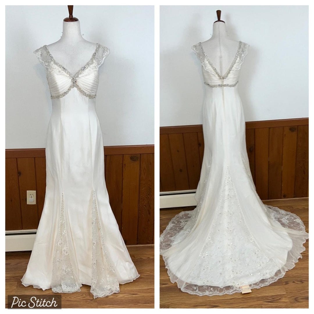 Gorgeous Damour Beaded Mesh Wedding Gown Etsy