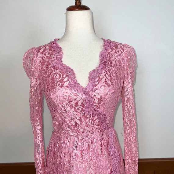 Beautiful Vintage 1970s/80s Alicia Allover Lace M… - image 6
