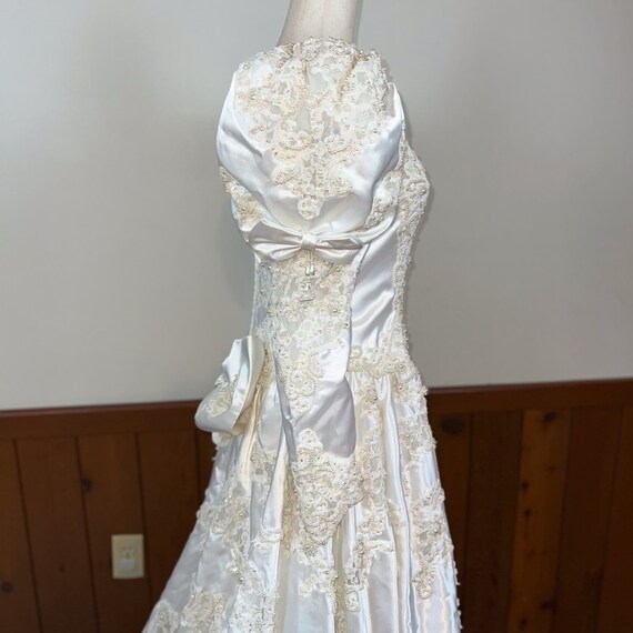 Stunning Vintage 90s Mori Lee Heavily Beaded Wedd… - image 9