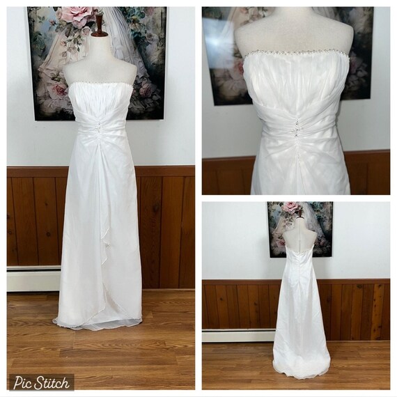 Beautiful Vintage 90s Destiny Chiffon Wedding Gown!
